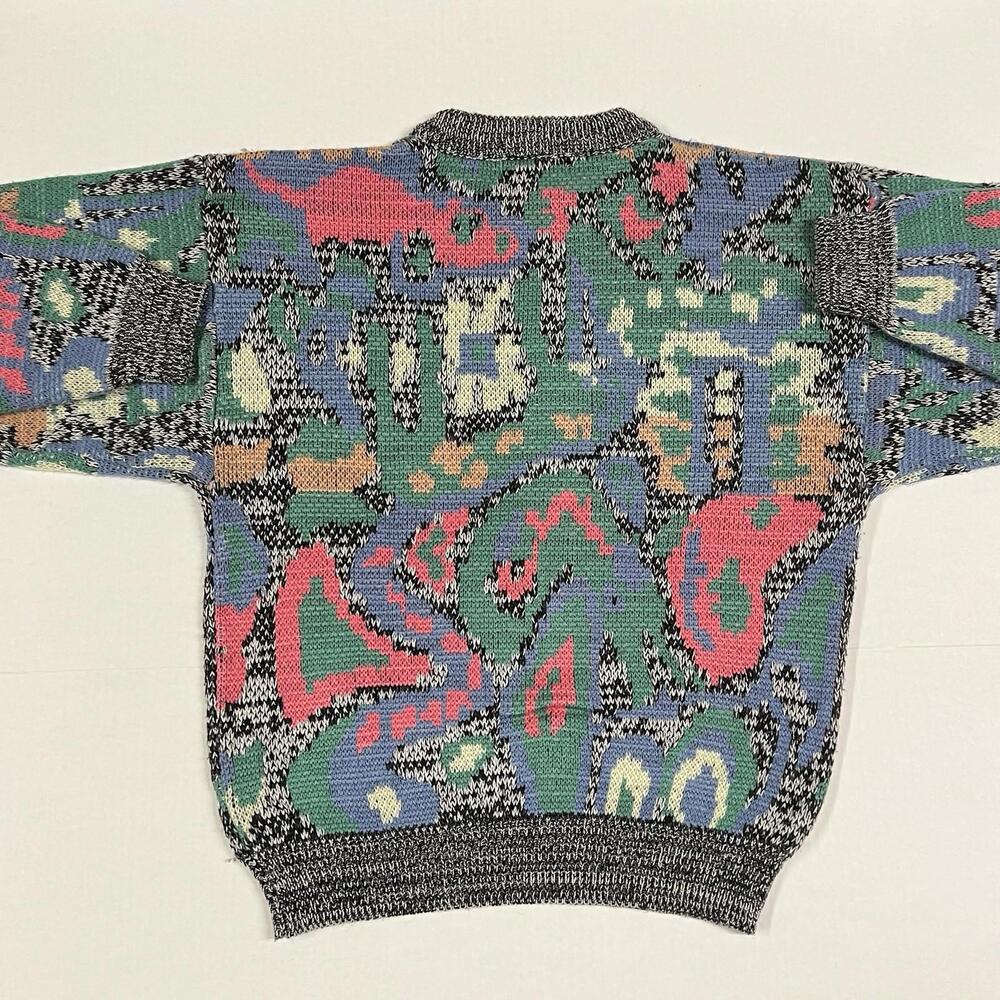 Vintage Heet Sportswear Thick Sweater Geometric Abstract Sweatshirt Sz M - Picture 8 of 10